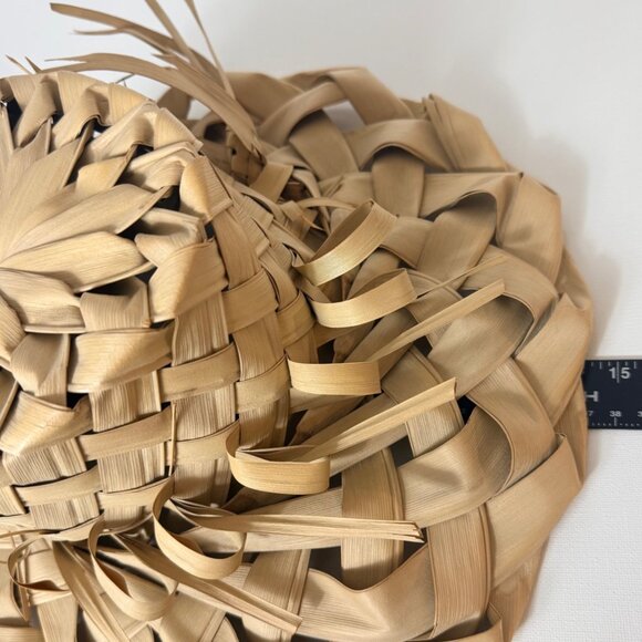 Handwoven Straw Sun Hat Palm Leaf Beach Coastal Market Wide Brim Natural Summer main image 4